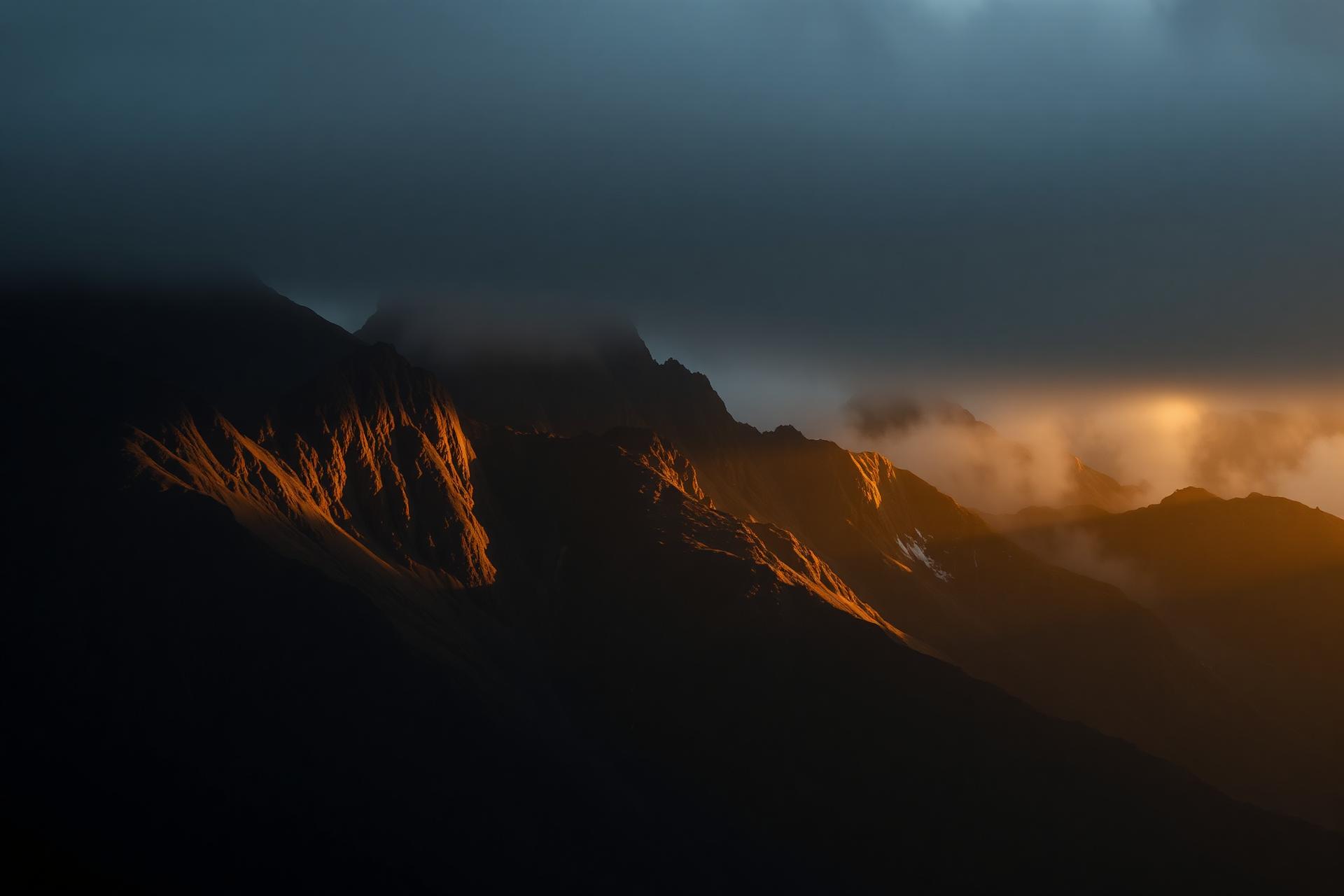 Patagonia mountains at golden hour