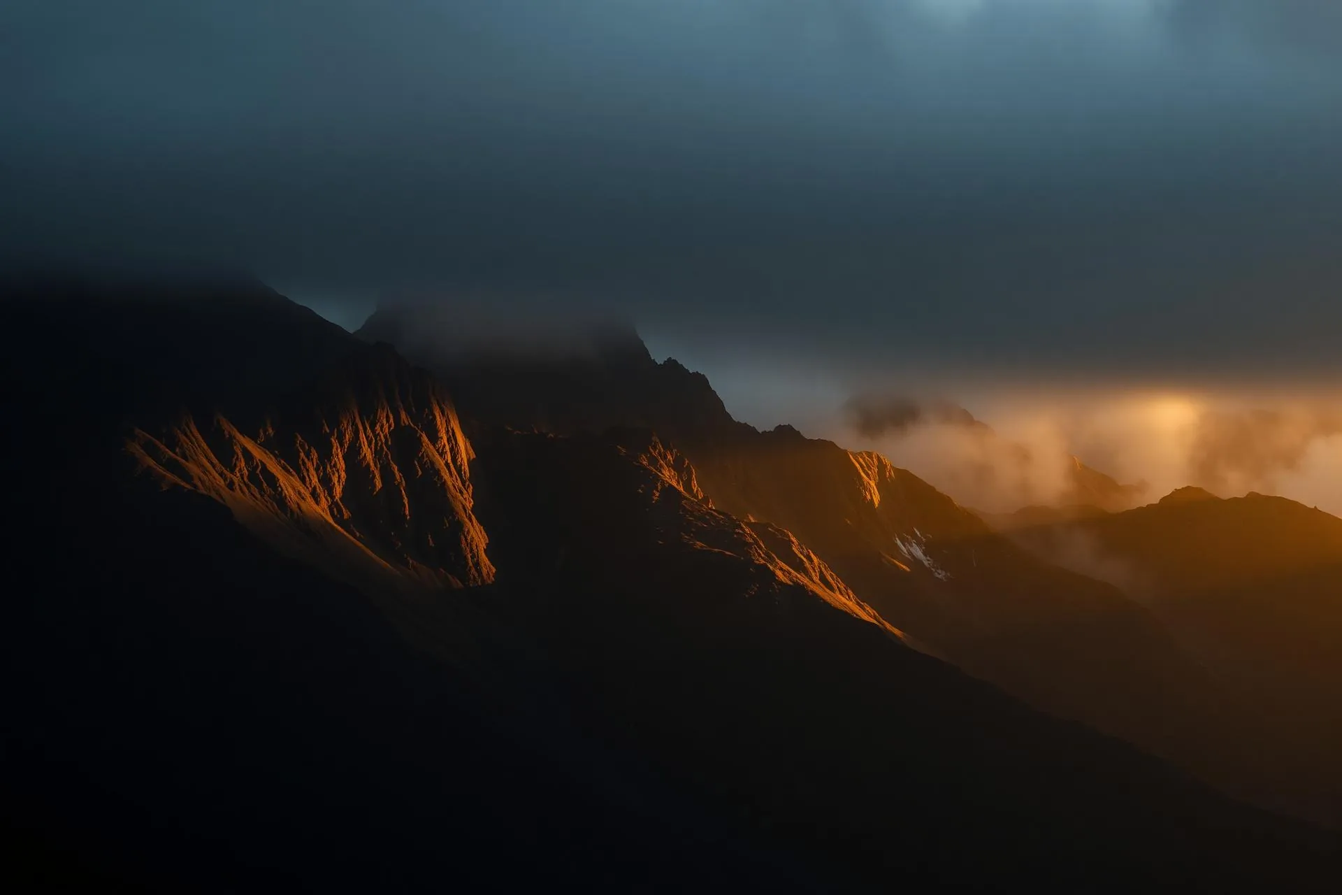 Patagonia mountains at golden hour